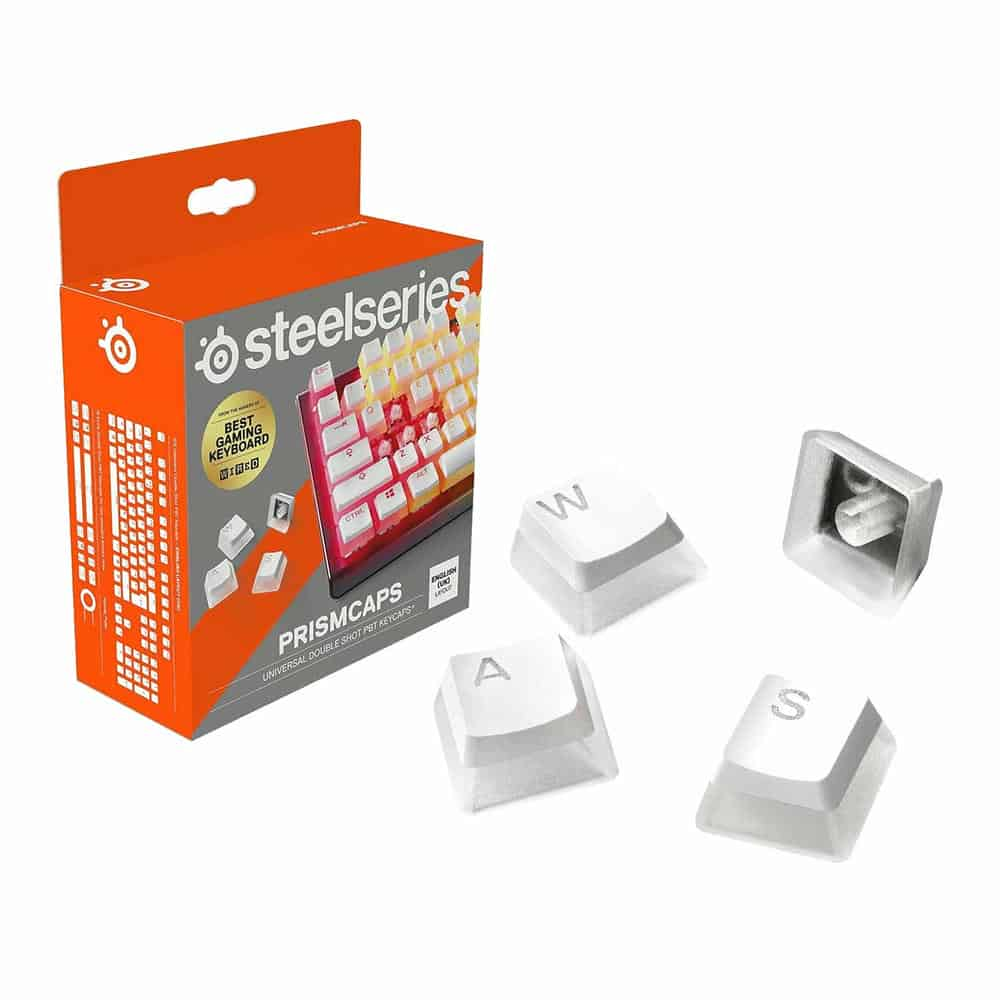 SteelSeries Double Shot Pudding-Style White Universal PrismCaps - UK Layout